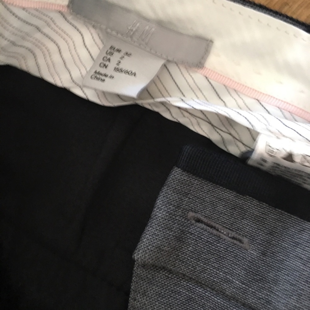 H&M Gray Boot-Cut Slacks Trimmed  in Black - Picture 4 of 5
